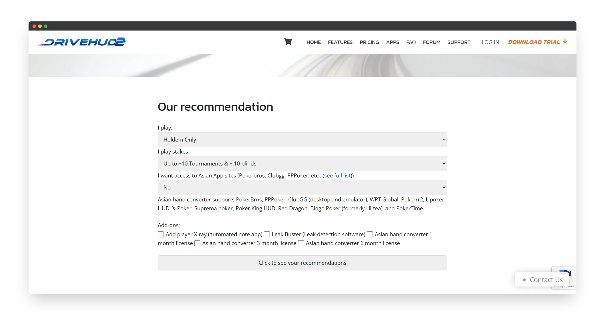 Recommendation Section